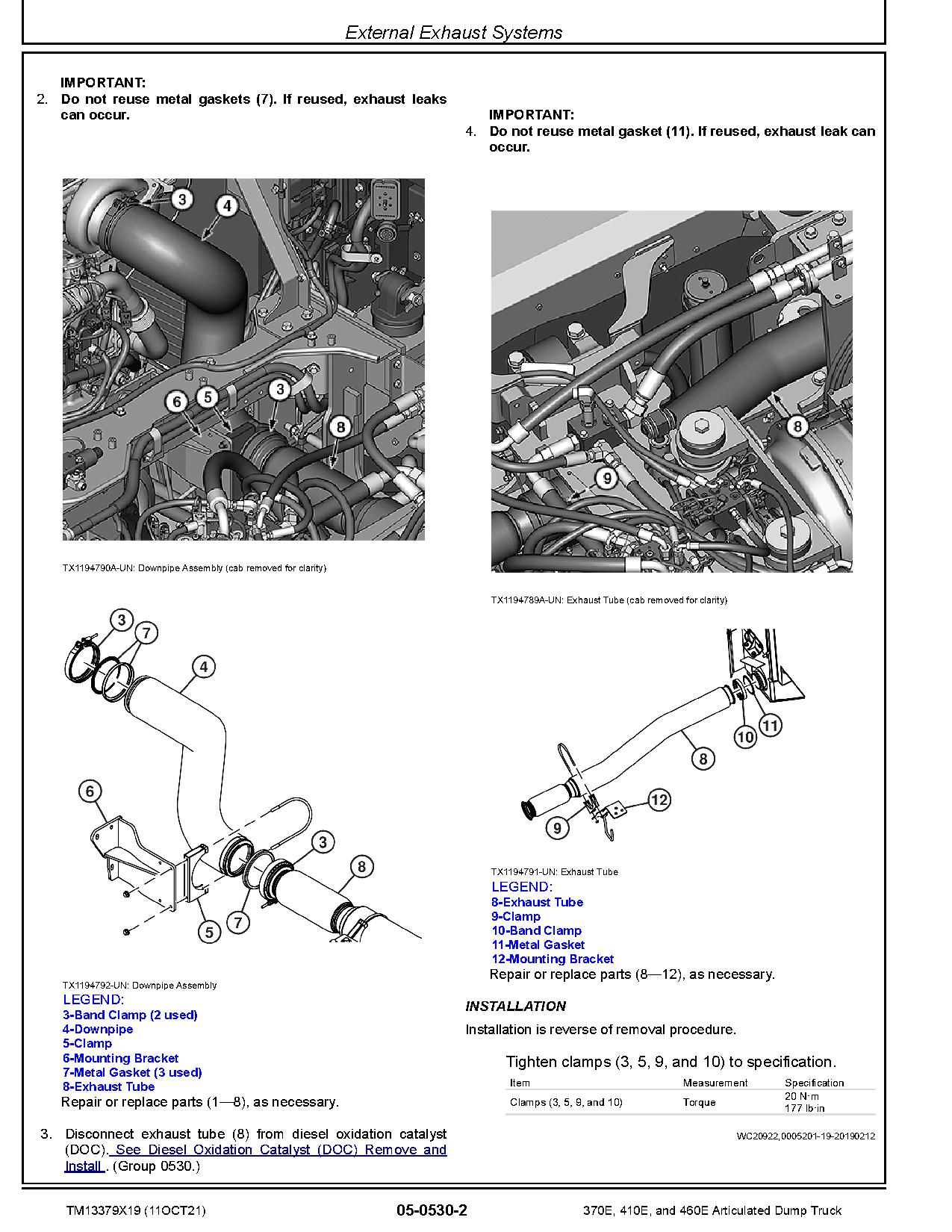 John Deere 370E 410E 460E Articulated Dump Trucks Repair Manual TM13379X19 (3)
