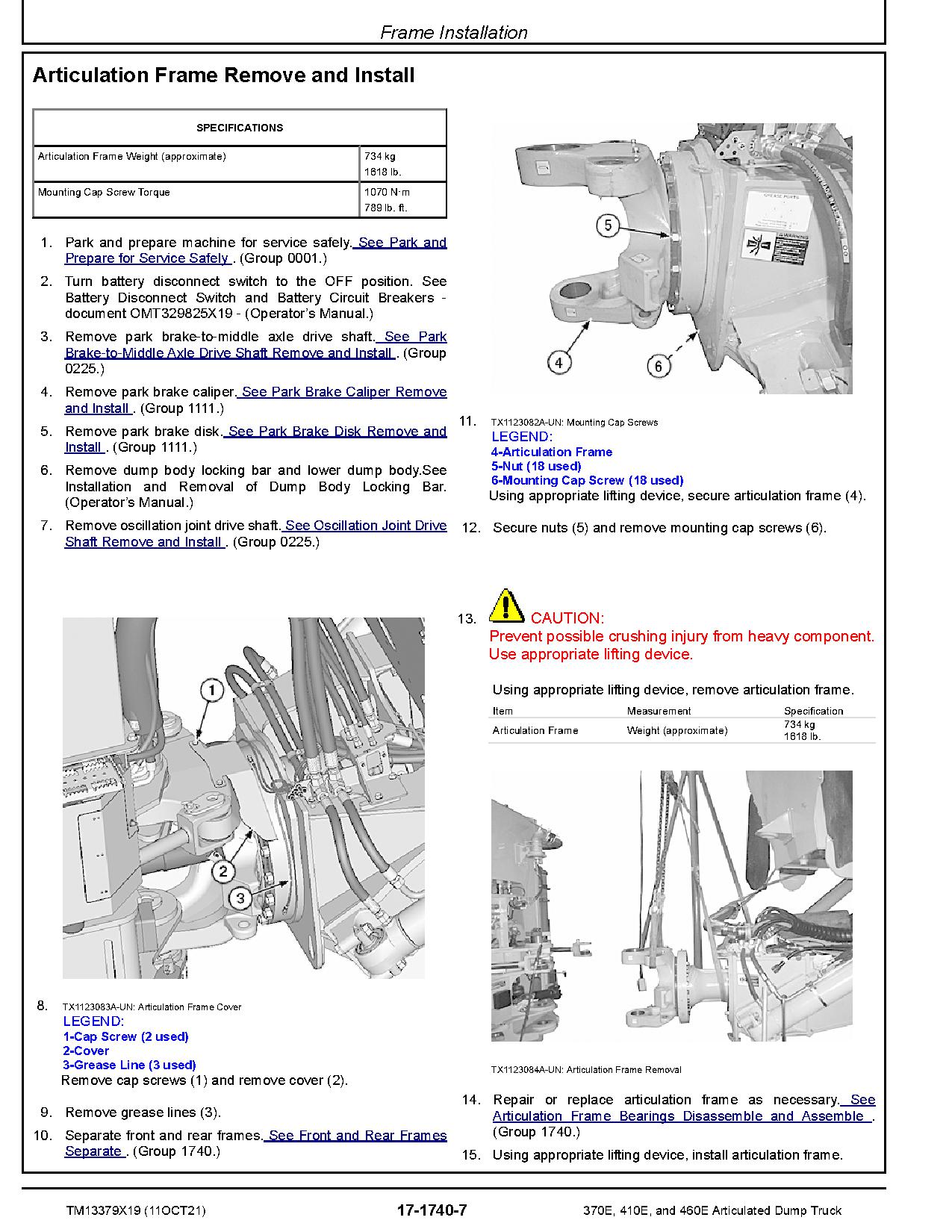 John Deere 370E 410E 460E Articulated Dump Trucks Repair Manual TM13379X19 (4)
