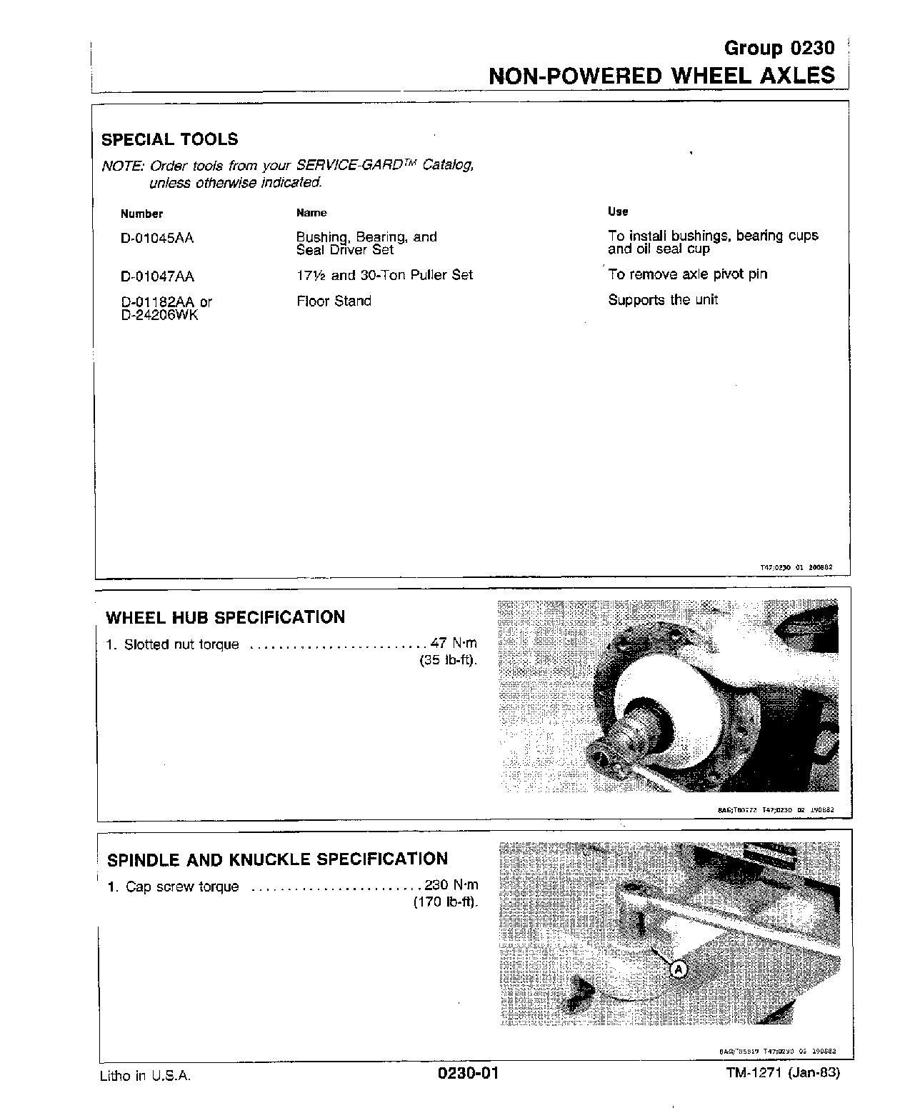 John Deere 401D Tractor Loaders Technical Manual TM1271 (2)