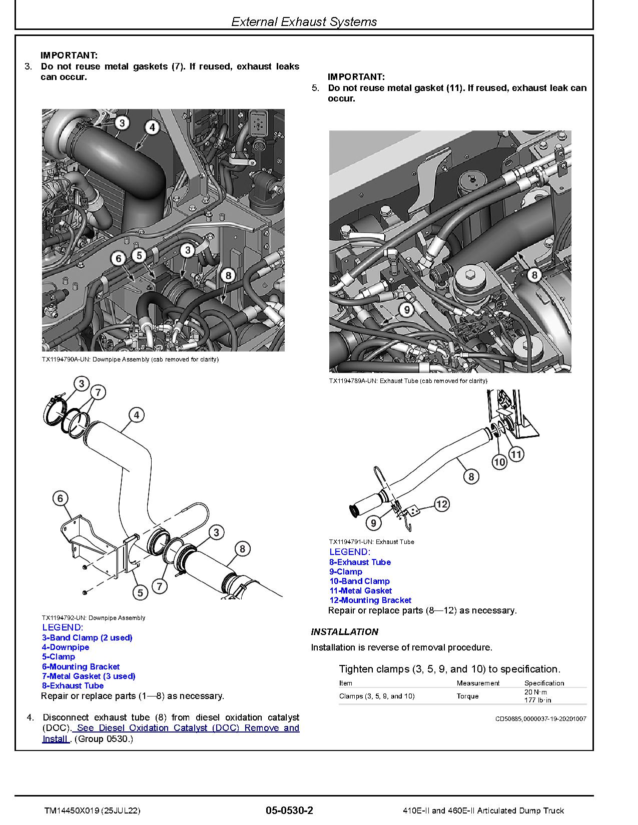 John Deere 410E 460E Series II Articulated Dump Trucks Repair Manual TM14450X019 (3)