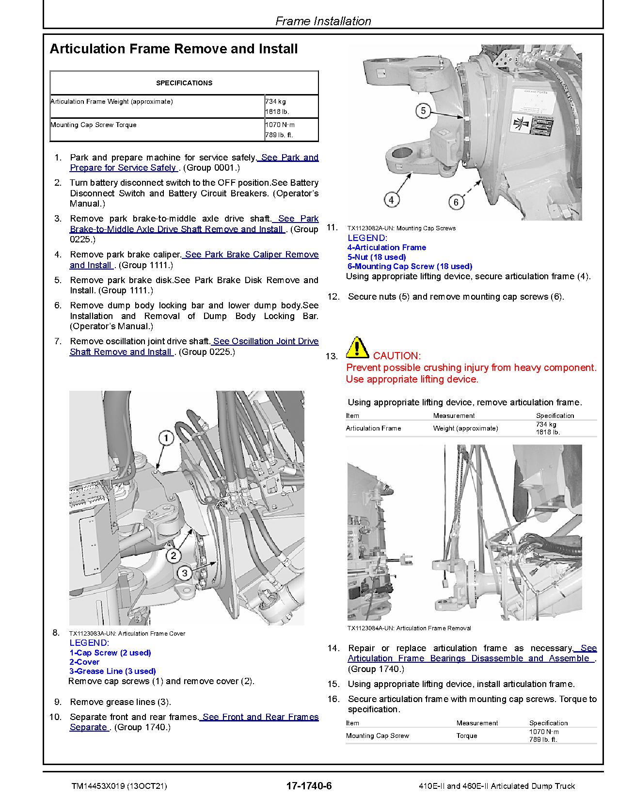 John Deere 410E 460E Series II Articulated Dump Trucks Repair Manual TM14453X019 (4)