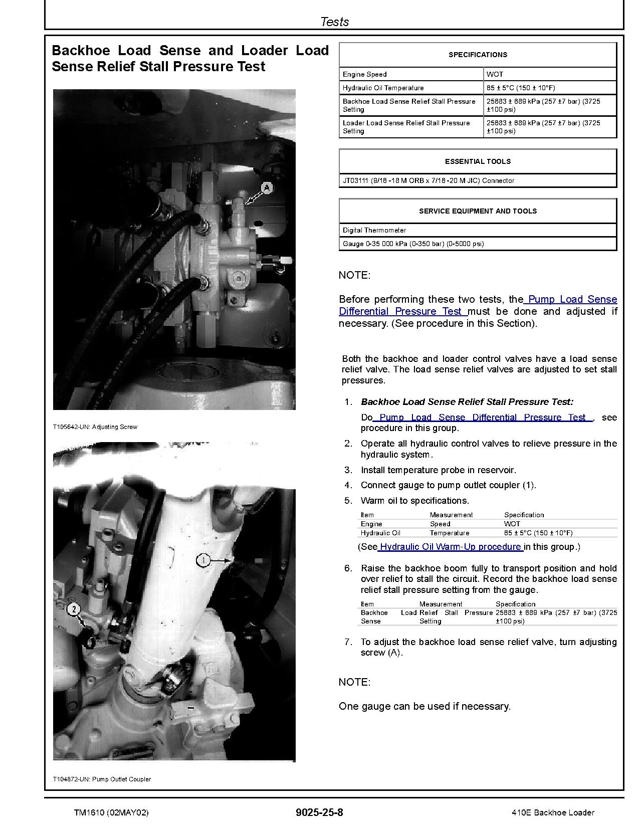 John Deere 410E Backhoe Loaders Operation Test Manual TM1610 (4)