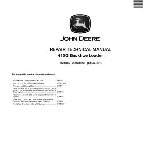 John Deere 410G Backhoe Loaders Repair Manual TM1882 (1)