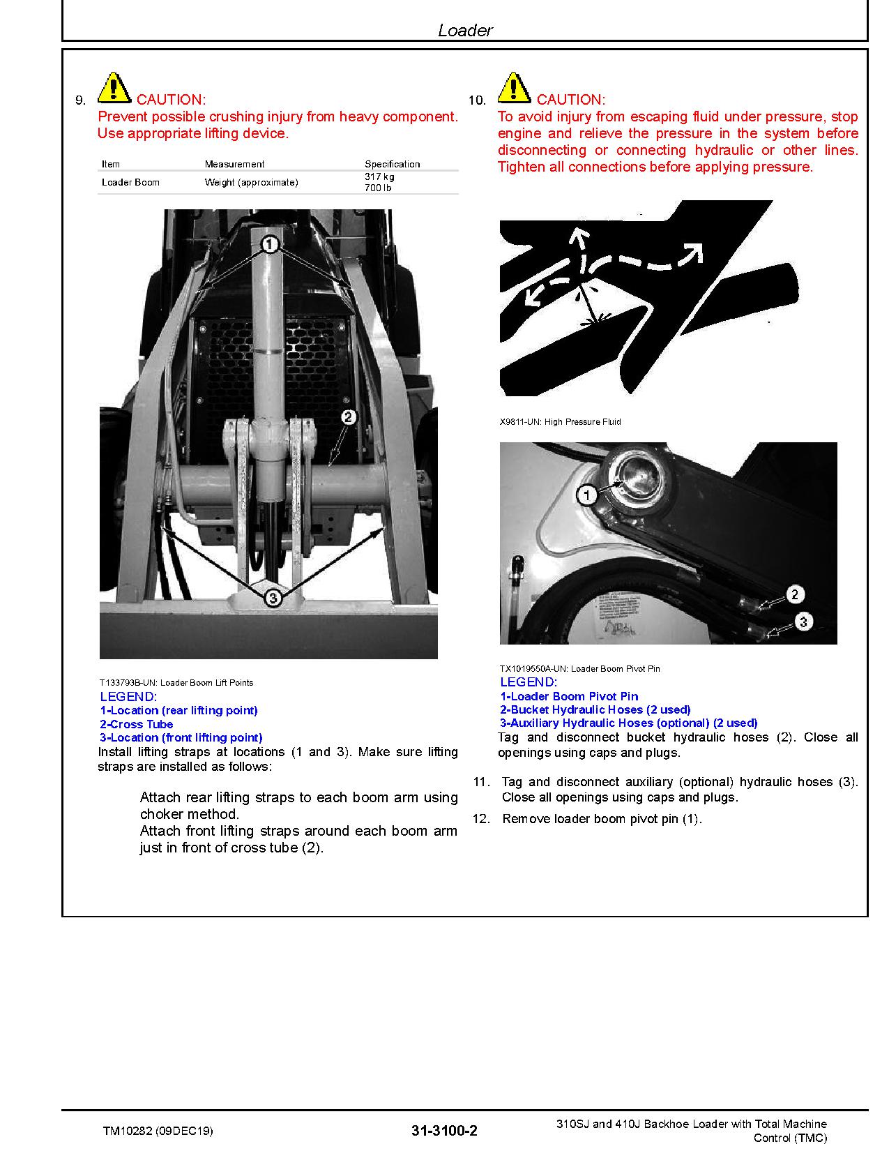 John Deere 410J Backhoe Loaders 310SJ Side Shift Loaders Repair Manual TM10282 (4)
