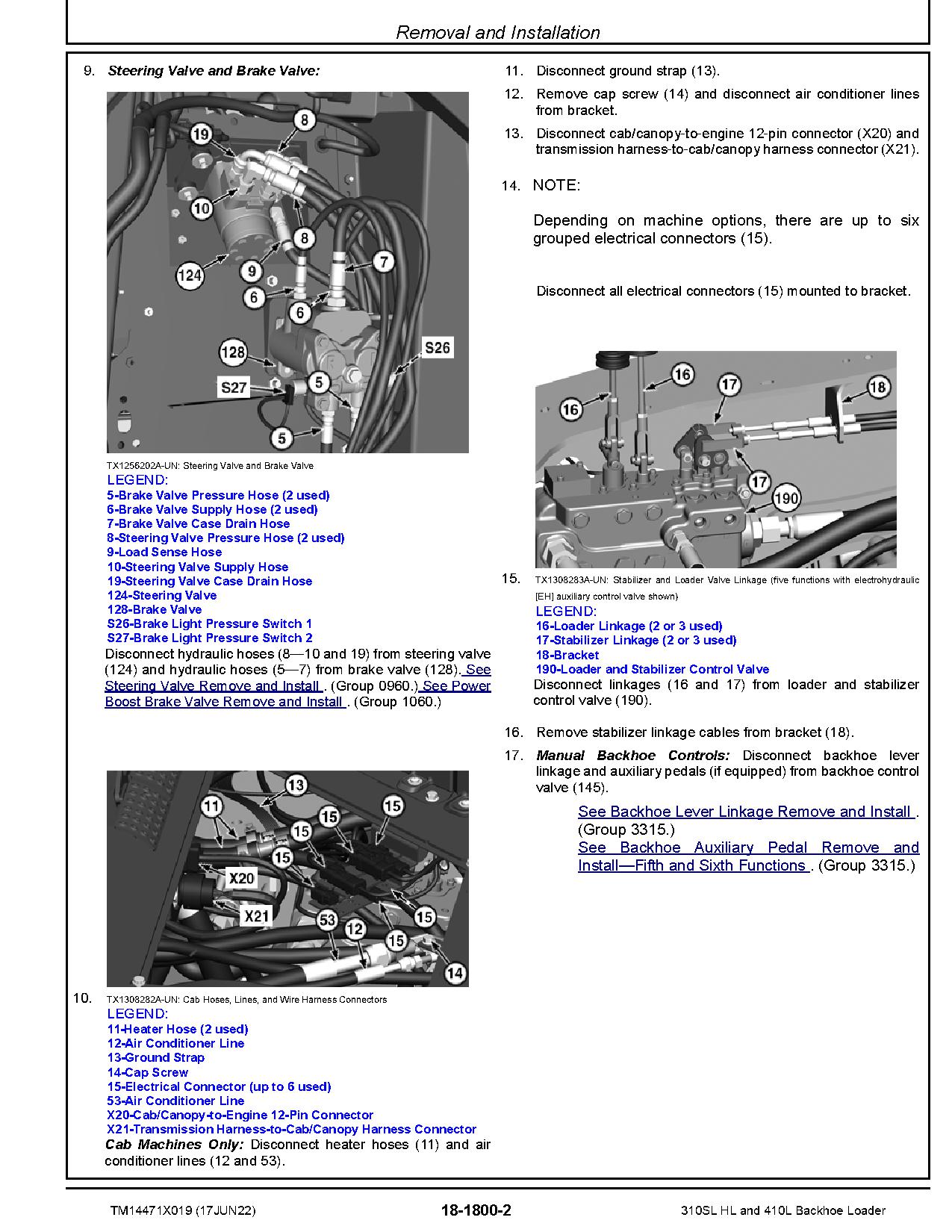 John Deere 410L Backhoe Loaders 310SL HL Side Shift Backhoe Loaders Repair Manual TM14471X019 (2)