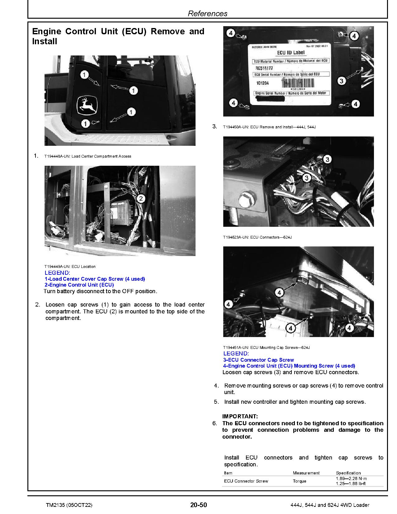John Deere 444J 544J 624J 4WD Loaders Operation Test Manual TM2135 (2)