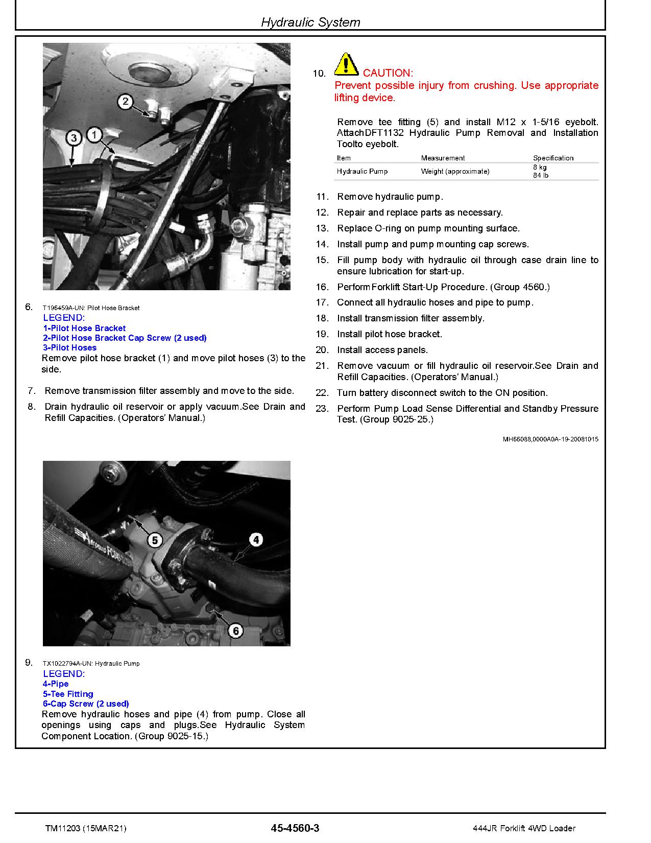 John Deere 444JR Diesel Forklift Loaders Repair Manual TM11203 (4)