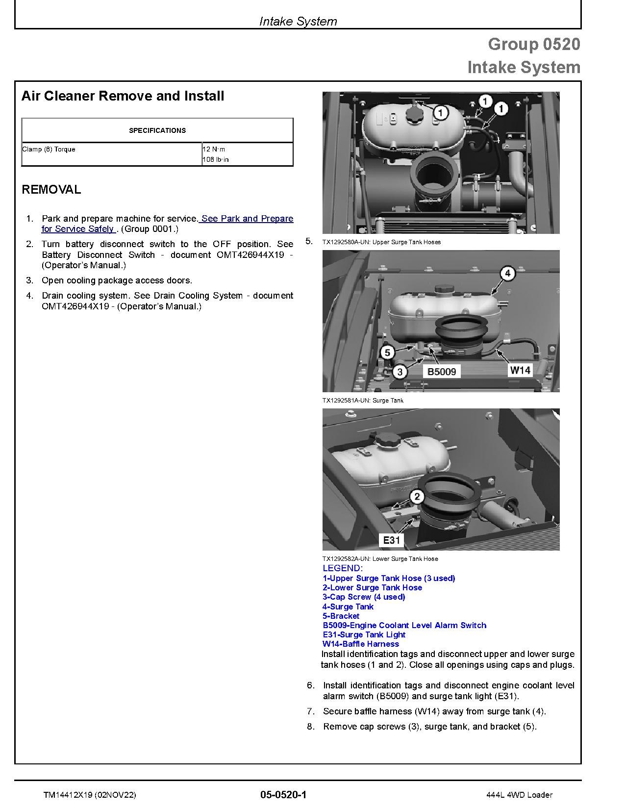 John Deere 444L 4WD Wheel Loaders Repair Manual TM14412X19 (3)