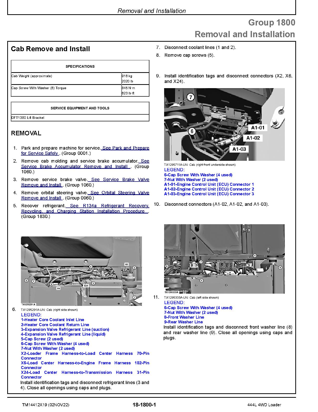 John Deere 444L 4WD Wheel Loaders Repair Manual TM14412X19 (4)