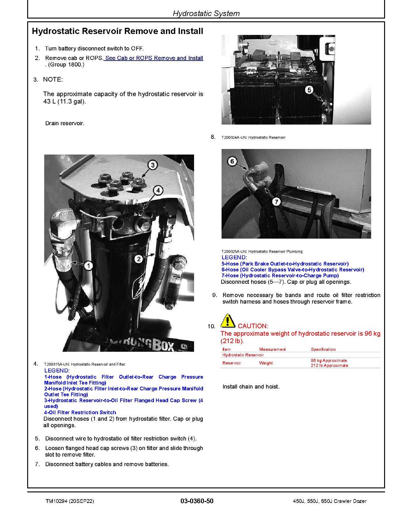 John Deere 450J 550J 650J Crawler Dozers Repair Manual TM10294 (4)