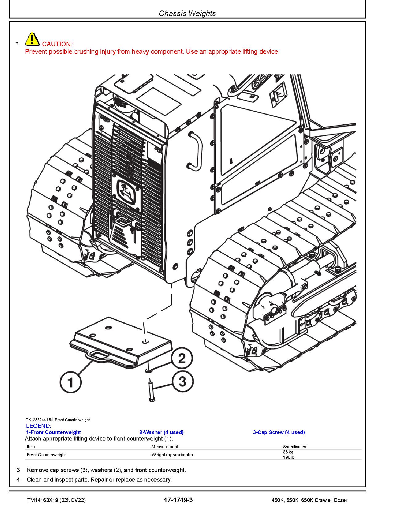 John Deere 450K 550K 650K Crawler Dozers Repair Manual TM14163X19 (4)