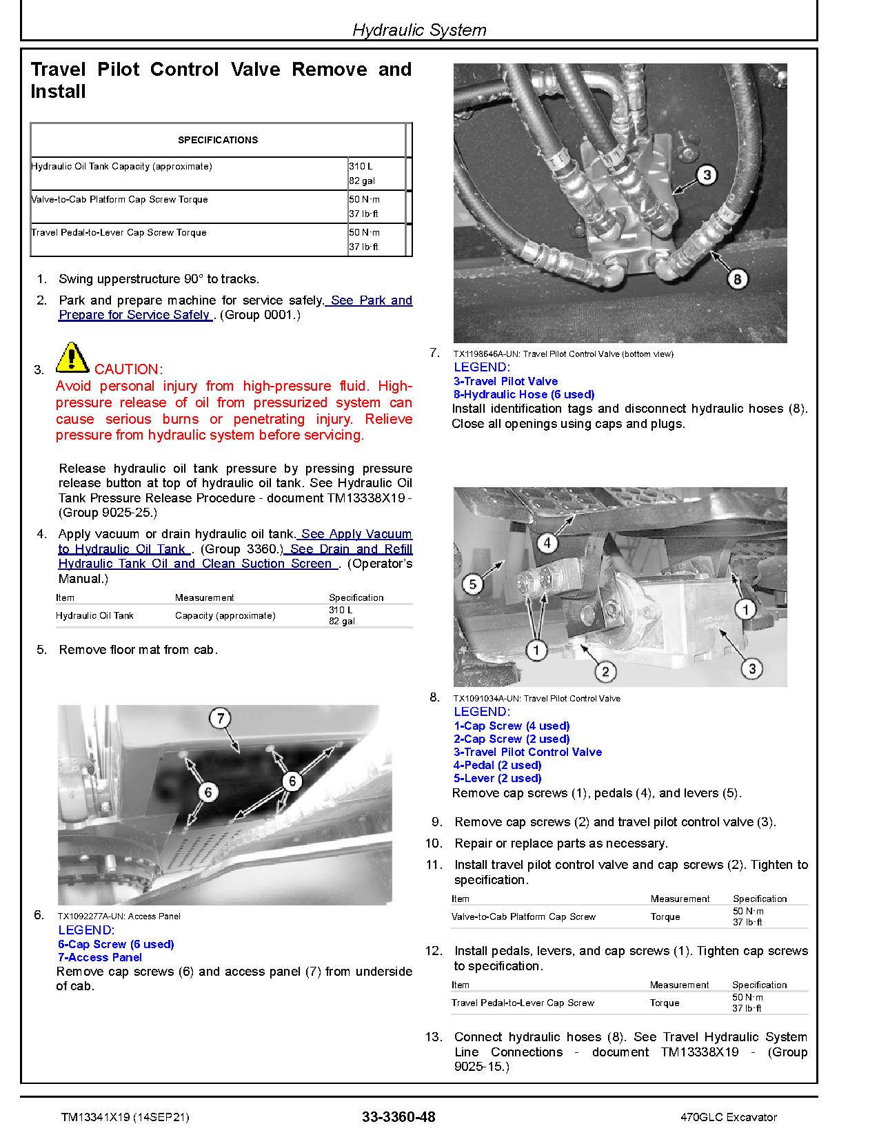 John Deere 470GLC Crawler Excavators Repair Manual TM13341X19 (3)