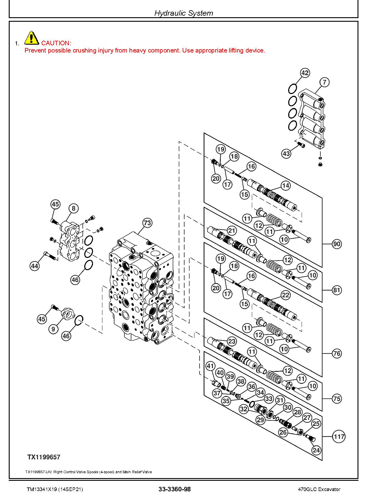 John Deere 470GLC Crawler Excavators Repair Manual TM13341X19 (4)