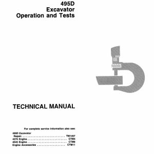 John Deere 495D Wheeled Excavators Operation Test Manual TM1456 (1)