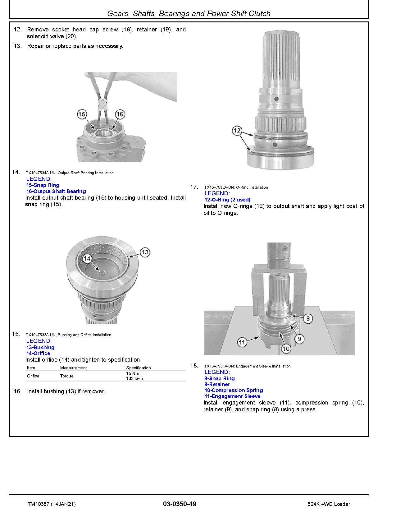 John Deere 524K 4WD Loaders Repair Manual TM10687 (2)