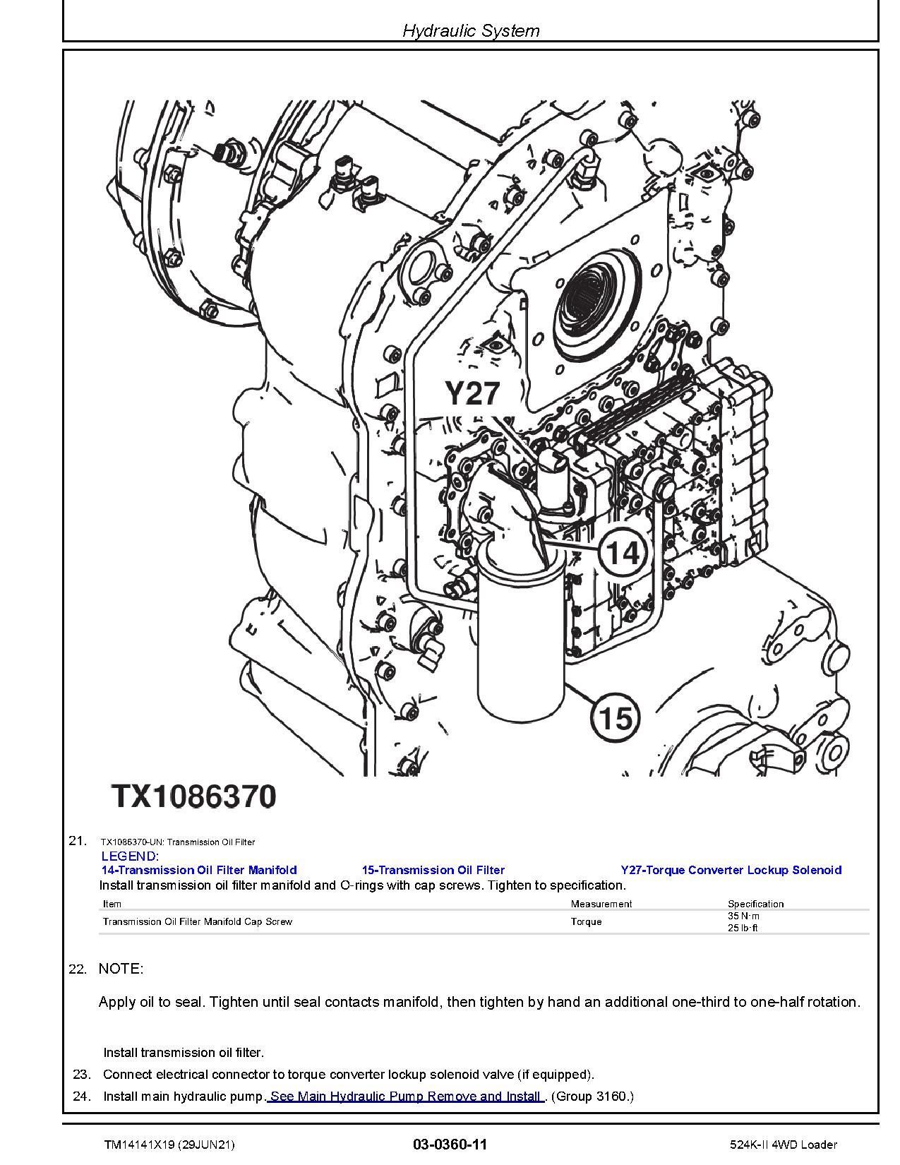John Deere 524K II 4WD Loaders Repair Manual TM14141X19 (2)