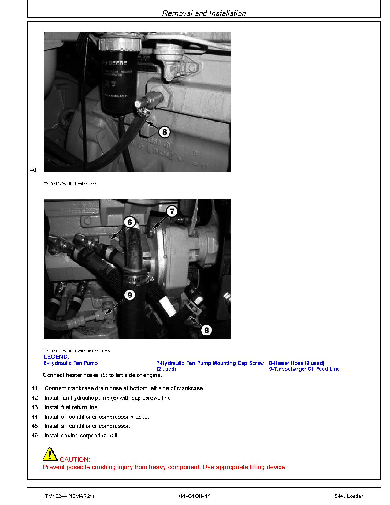 John Deere 544J 4WD Loaders Repair Manual TM10244 (2)