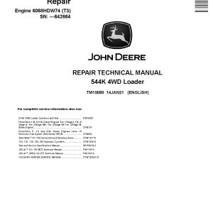 John Deere 544K 4WD Loaders Repair Manual TM10689 (1)