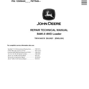 John Deere 544K II 4WD Loaders Repair Manual TM14144X19 (1)