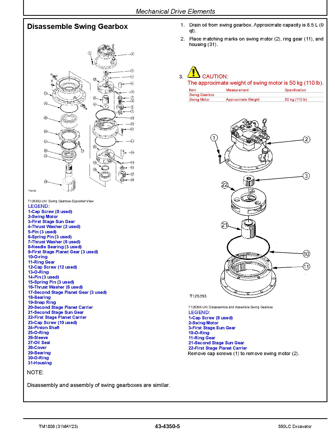 John Deere 550LC Crawler Excavators Metric Repair Manual TM1808 (4)