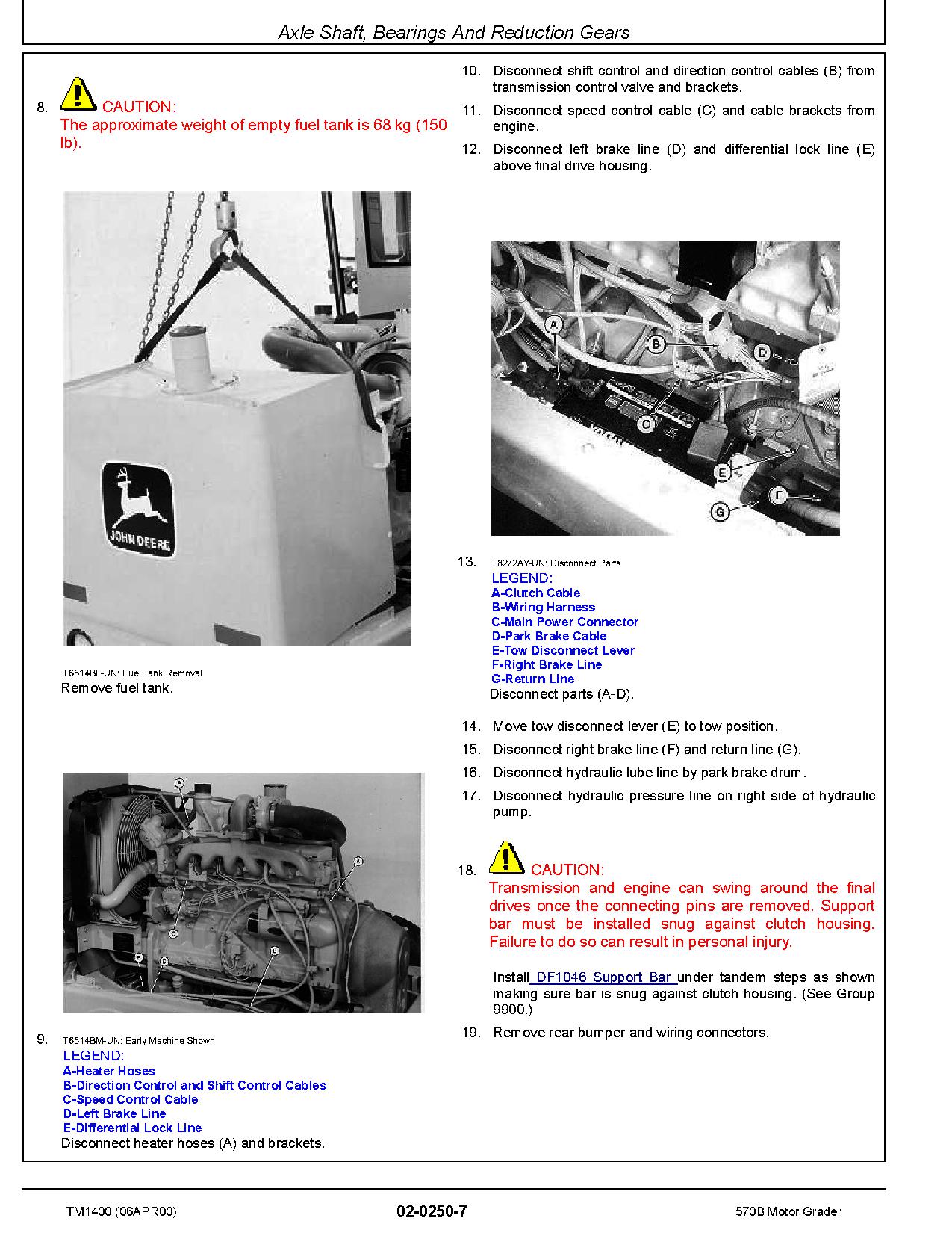 John Deere 570B Motor Graders Repair Manual TM1400 (2)
