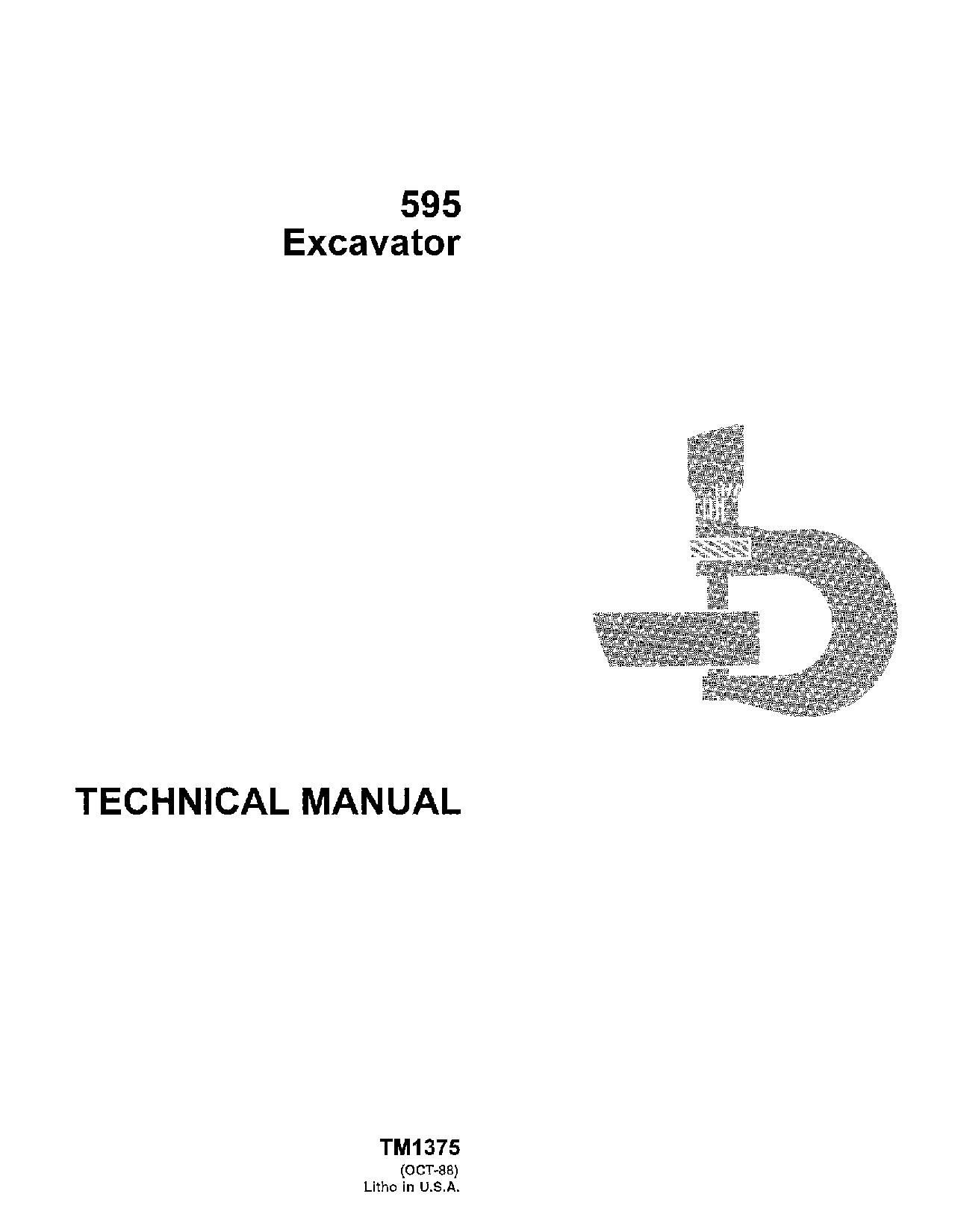 John Deere 595 Wheeled Excavators Technical Manual TM1375 (1)