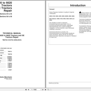 John Deere 6020 to 6920S and SE Tractor Repair Technical Manual TM4750 1