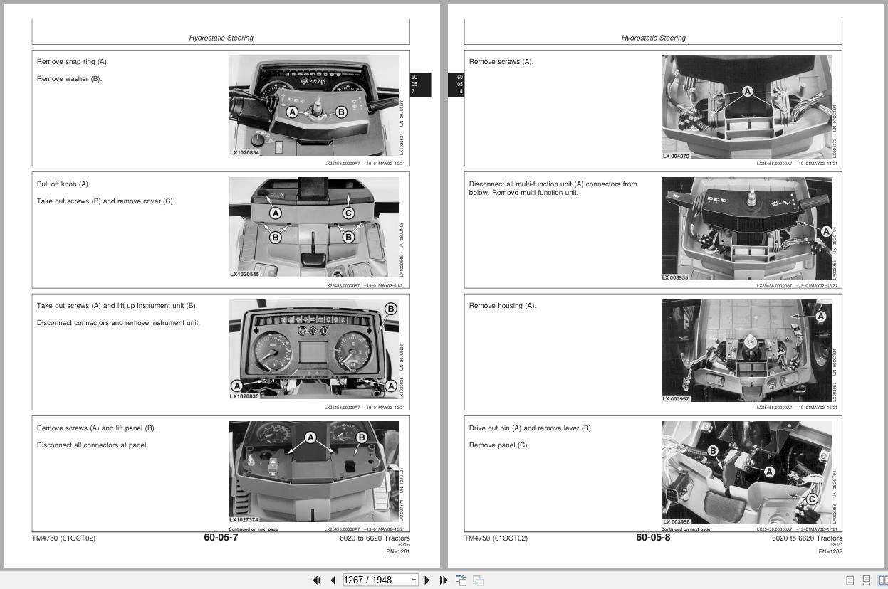 John Deere 6020 to 6920S and SE Tractor Repair Technical Manual TM4750 3