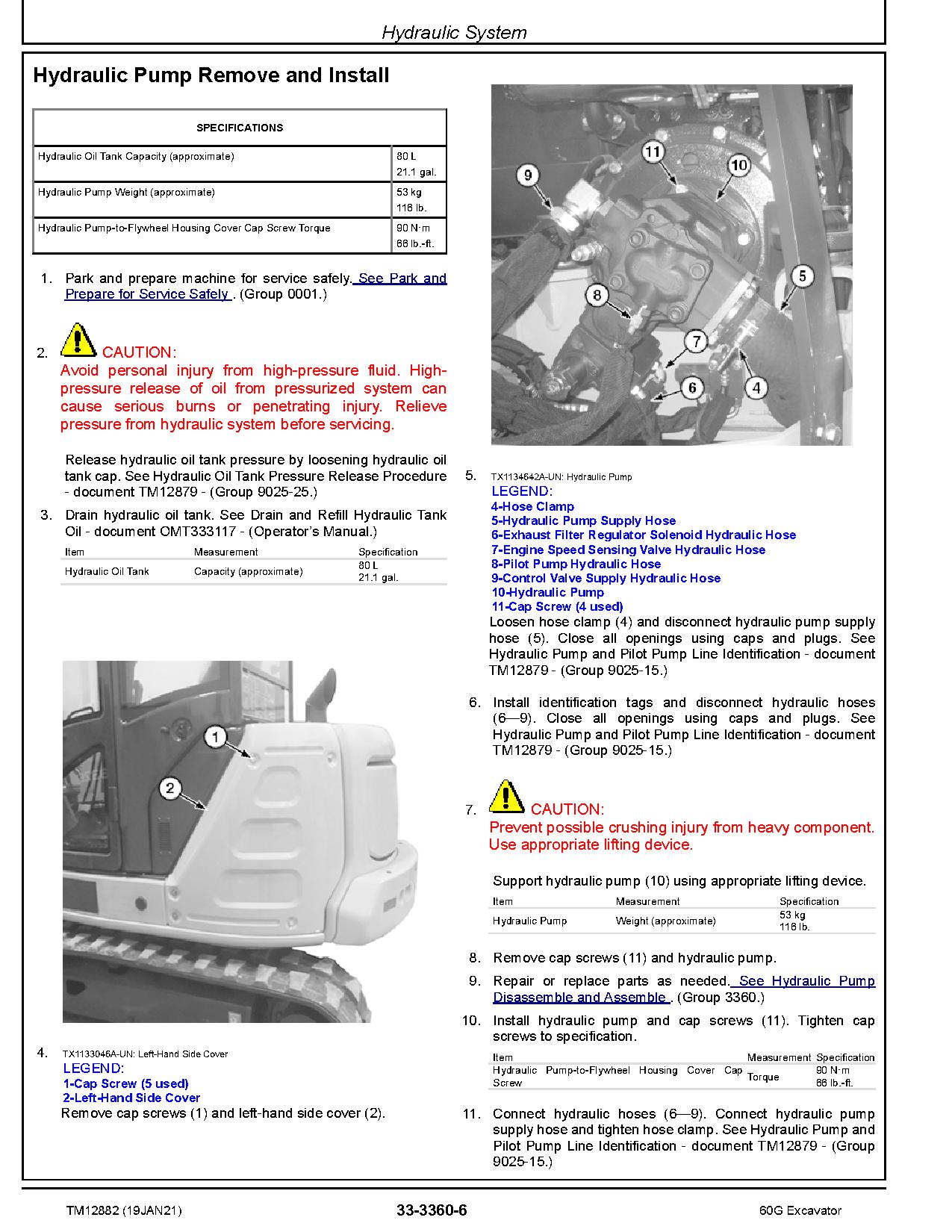 John Deere 60G Compact Excavators Repair Manual TM12882 (3)
