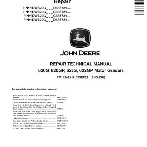 John Deere 620G 620GP 622G 622GP Motor Graders Repair Manual TM14249X19 (1)