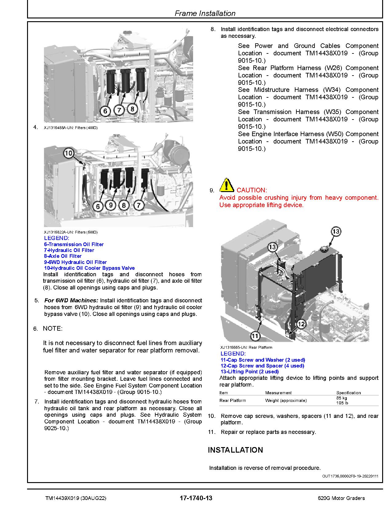 John Deere 620G 622G Motor Graders Repair Manual TM14439X019 (2)