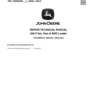 John Deere 624 P Tier 4WD Wheel Loaders Repair Manual TM14498X019 (1)
