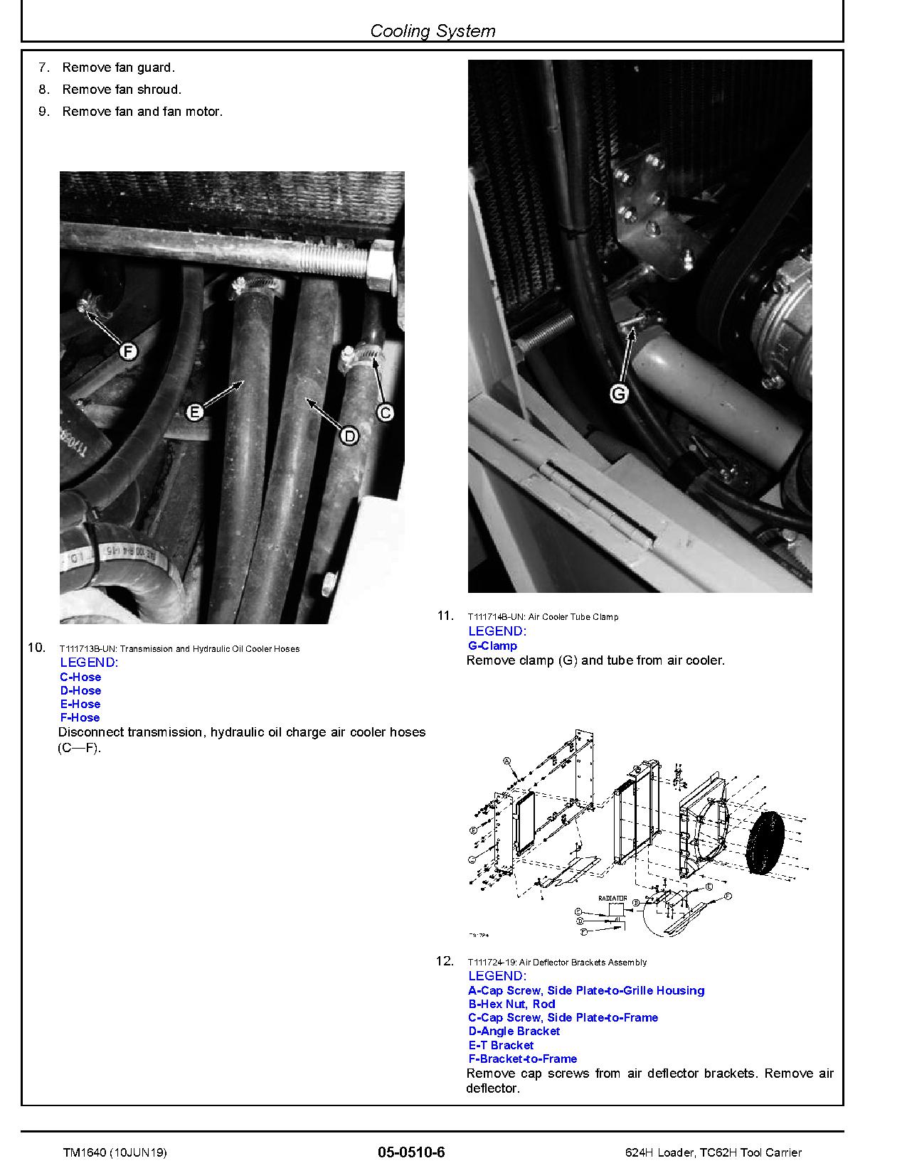 John Deere 624H 4WD Loaders TC62H Tool Cariers Repair Manual TM1640 (2)