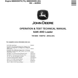 John Deere 624K 4WD Loaders Operation Test Manual TM10690 (1)