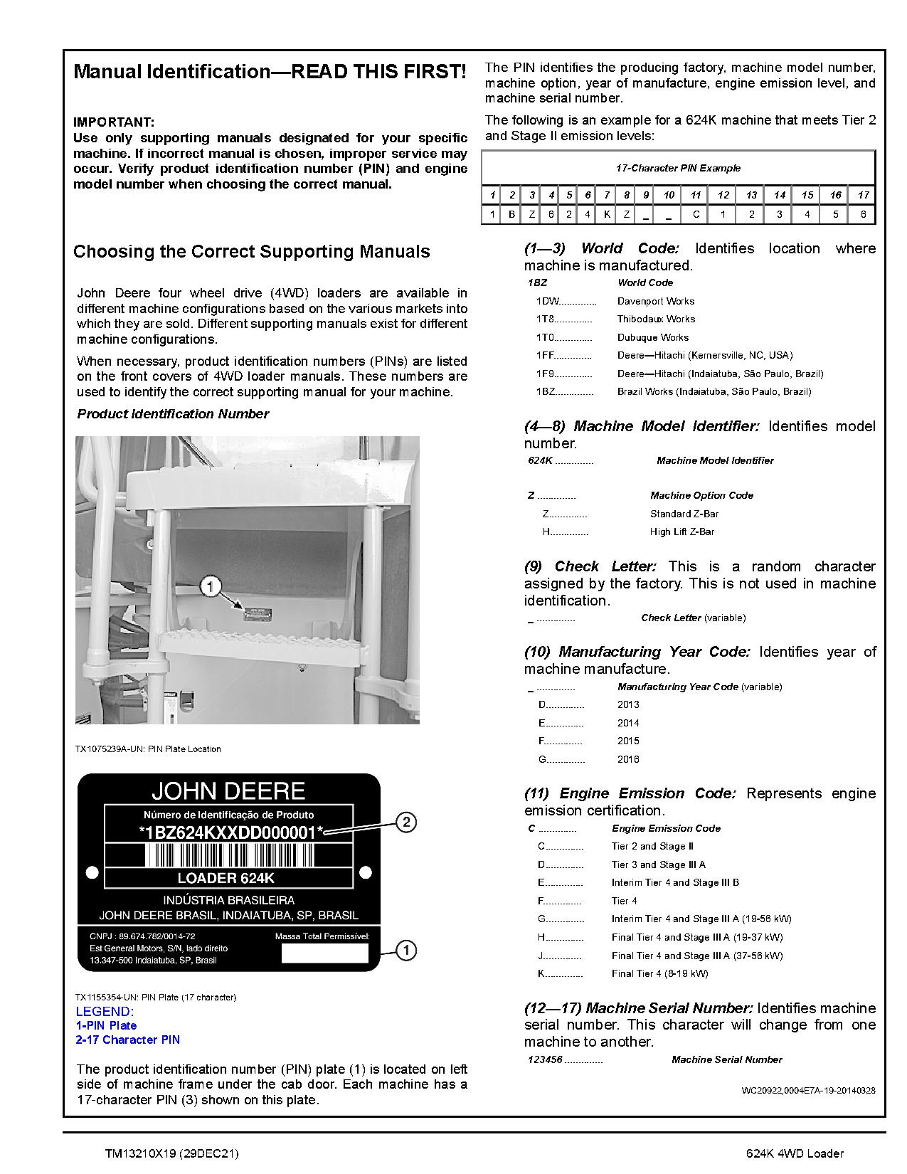 John Deere 624K 4WD Loaders Operation Test Manual TM13210X19 (3)