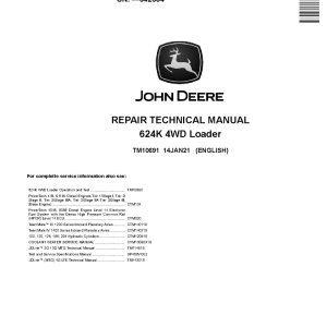 John Deere 624K 4WD Loaders Repair Manual TM10691 (1)