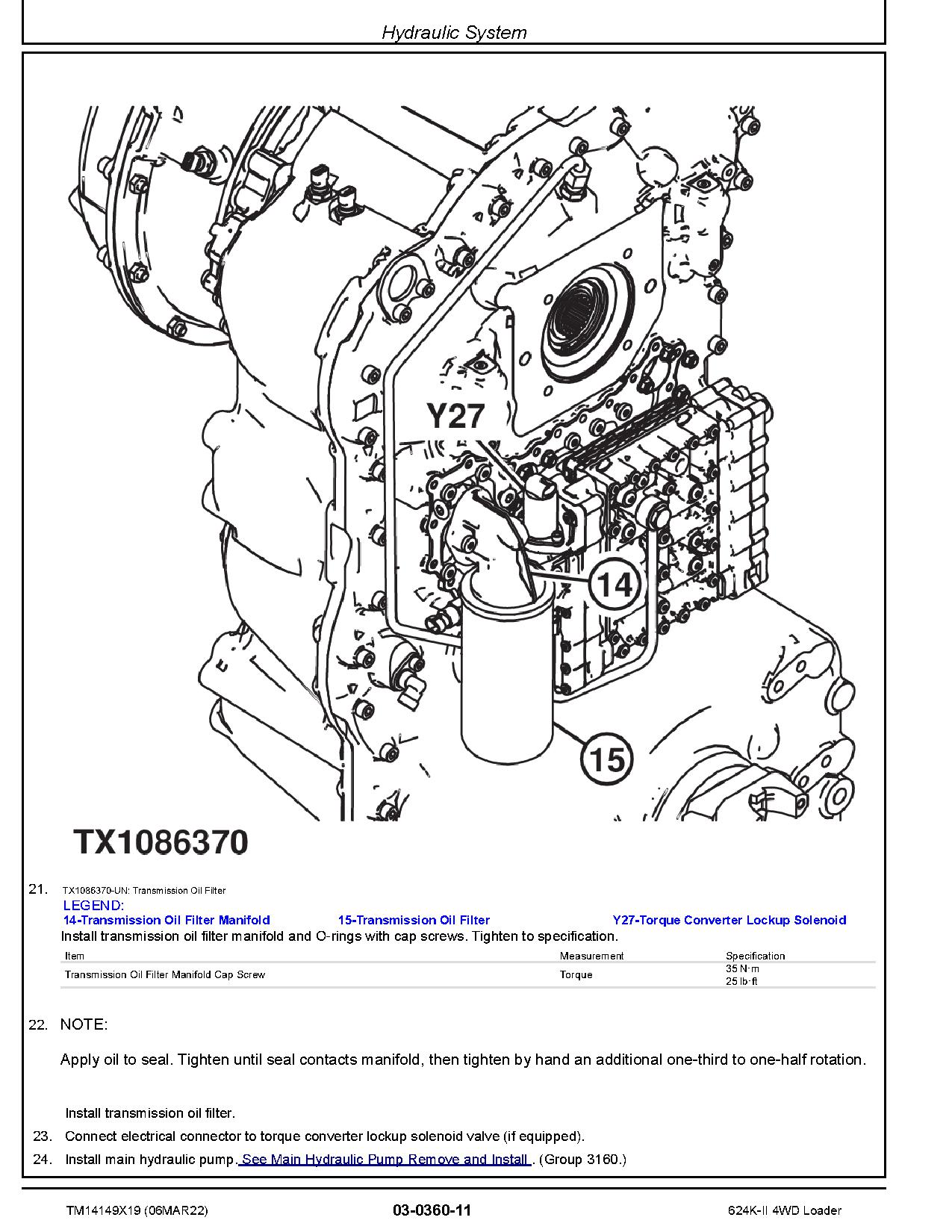 John Deere 624K II 4WD Loaders Repair Manual TM14149X19 (2)