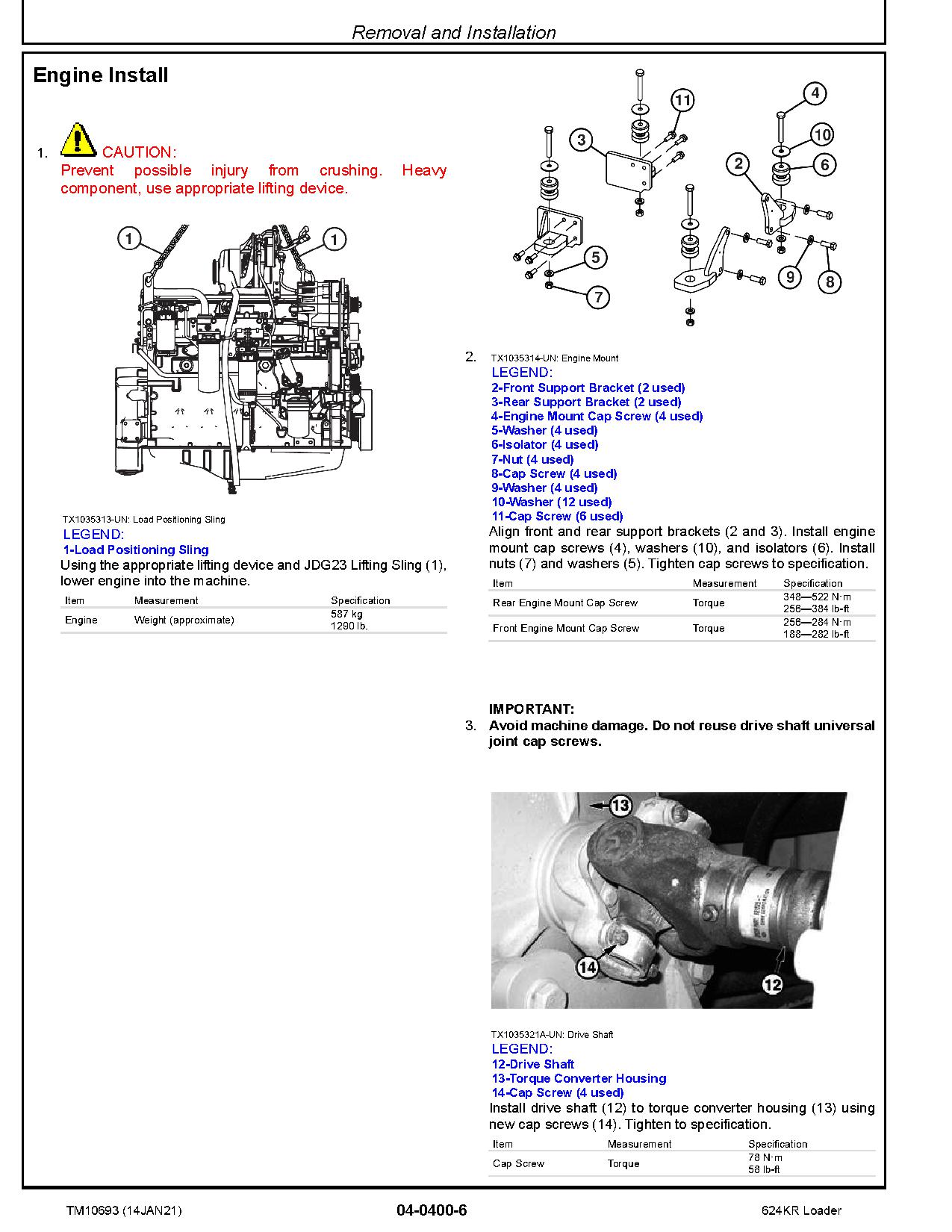 John Deere 624KR 4WD Loaders Repair Manual TM10693 (2)
