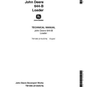 John Deere 644B JD644B Wheel Loaders Technical Manual TM1095 (1)