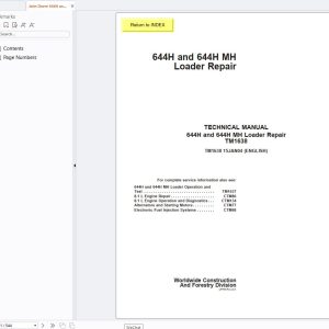 John Deere 644H and 644H MH Loader Repair Manual TM1638 (1)