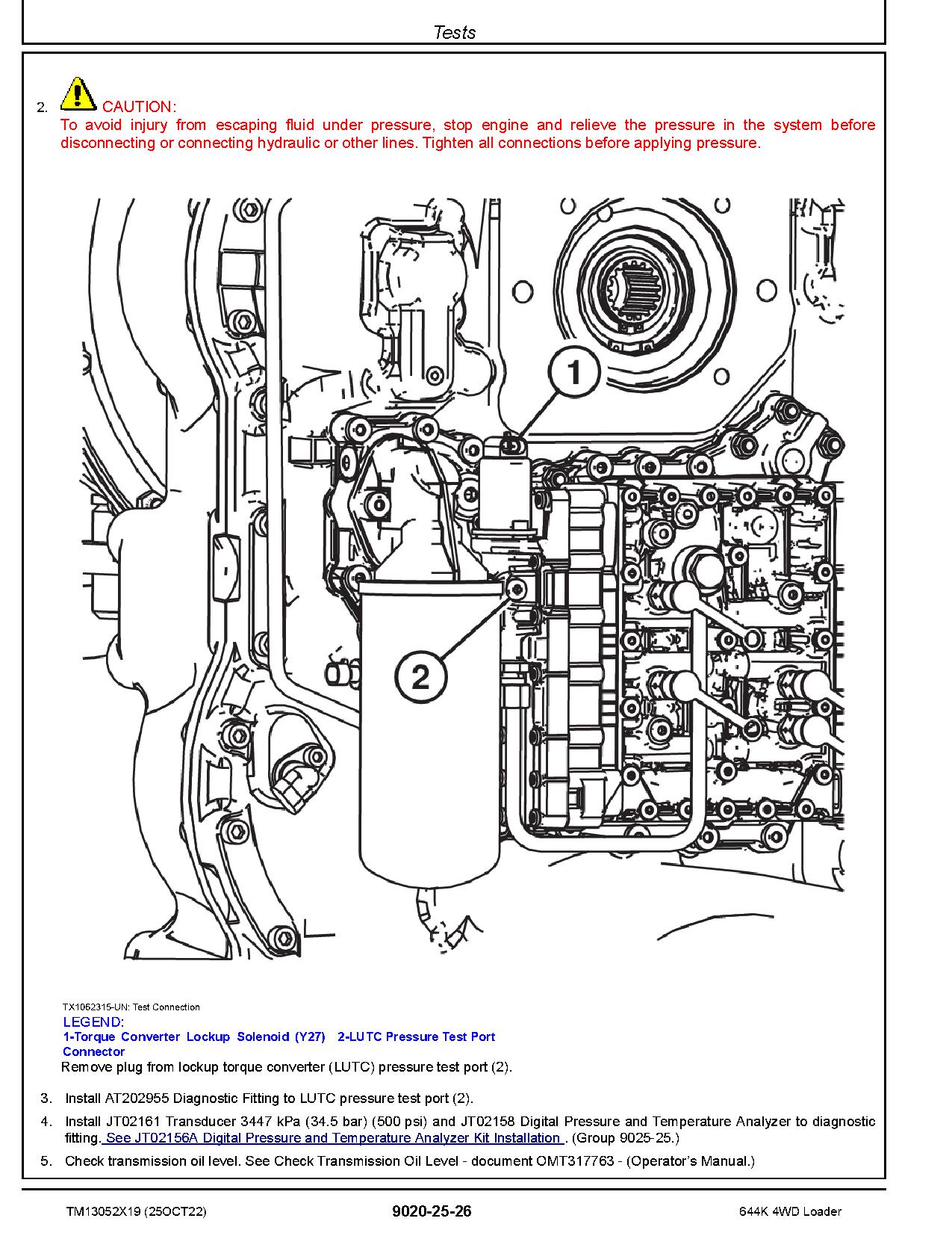 John Deere 644K 4WD Loaders Operation Test Manual TM13052X19 (4)