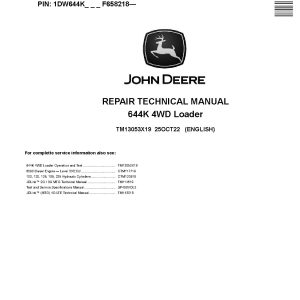 John Deere 644K 4WD Loaders Repair Manual TM13053X19 (1)