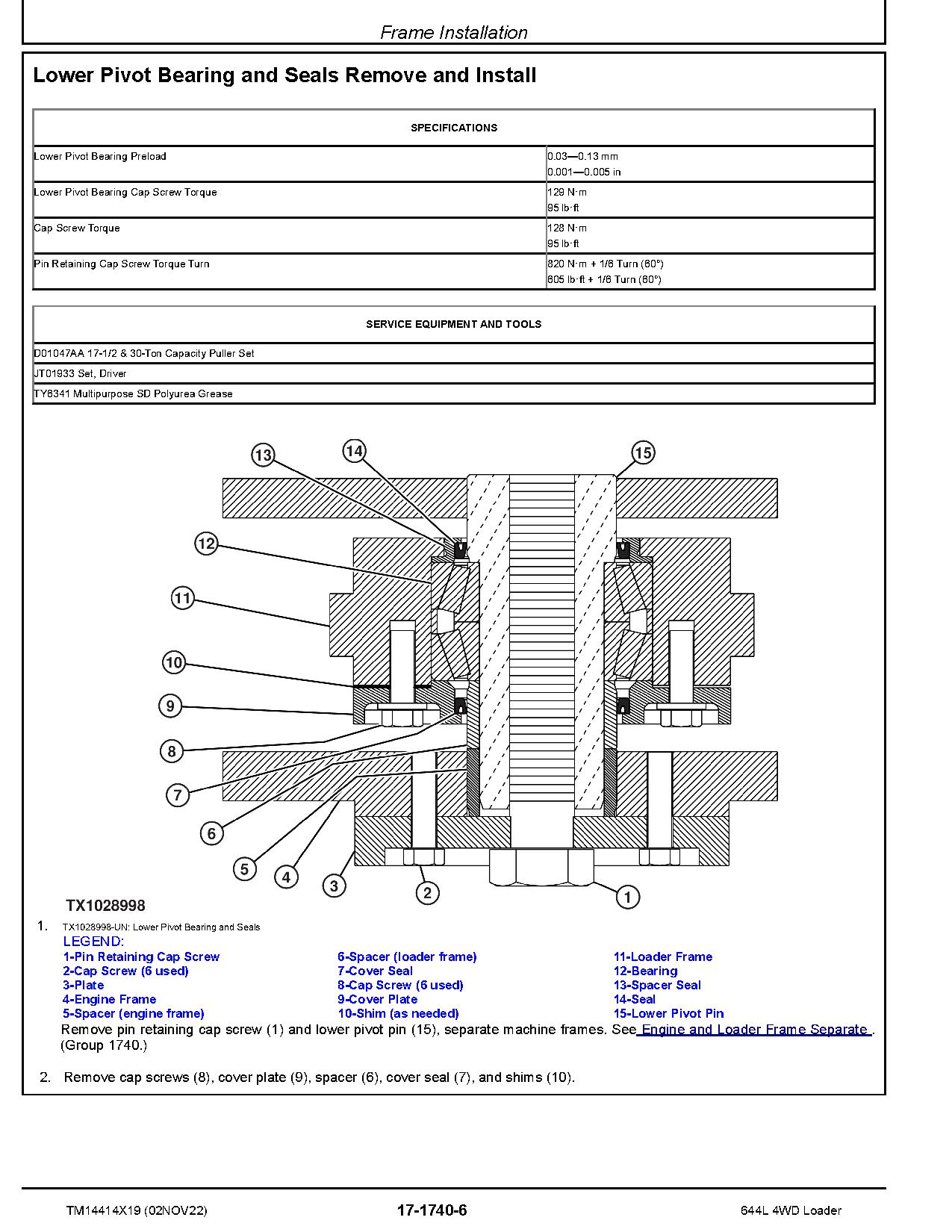 John Deere 644L 4WD Wheel Loaders Repair Manual TM14414X19 (3)