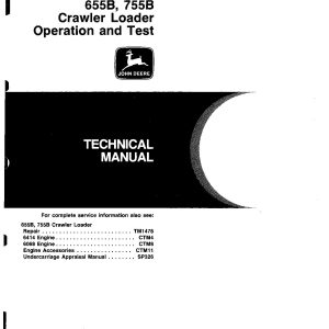 John Deere 655B 755B Crawler Loaders Operation Test Manual TM1333 (1)