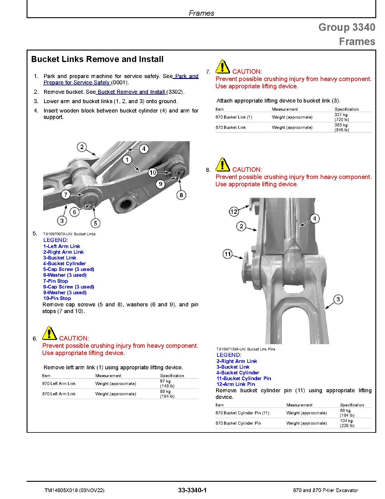 John Deere 670 P Tier 870 P Tier Crawler Excavators Repair Manual TM14605X019 (3)