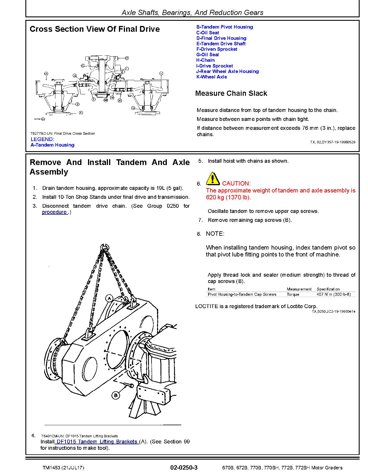 John Deere 670B 672B 770B 770BH 772B 772BH Motor Graders Repair Manual TM1453 (2)