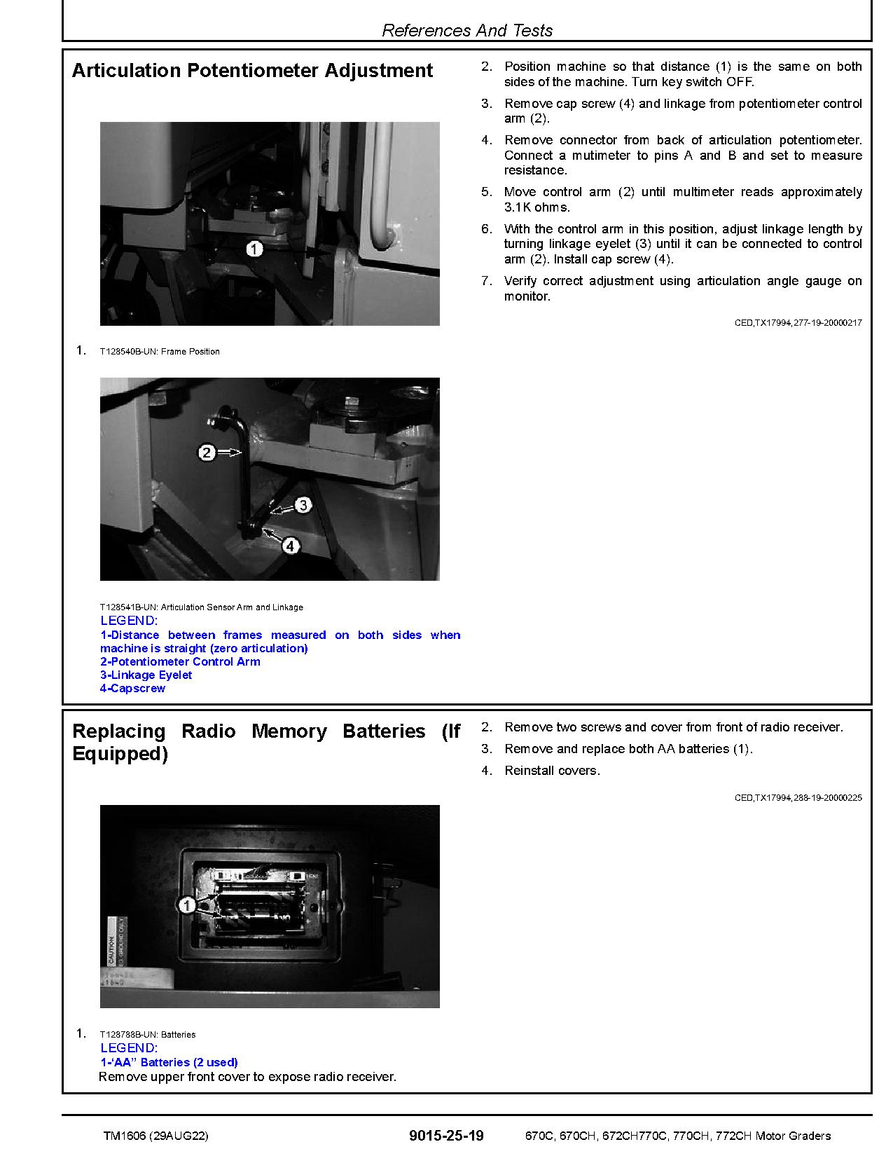 John Deere 670C 670CH 672CH 770C 770CH 772CH Motor Graders Operation Test Manual TM1606 (3)