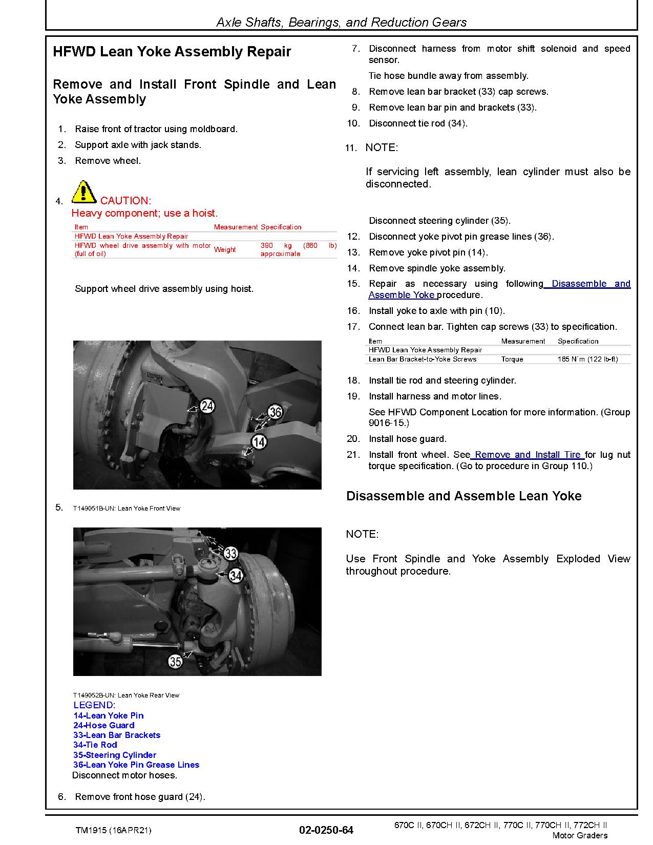 John Deere 670C 670CH 672CH 770C 770CH 772CH Motor Graders Repair Manual TM1915 (3)