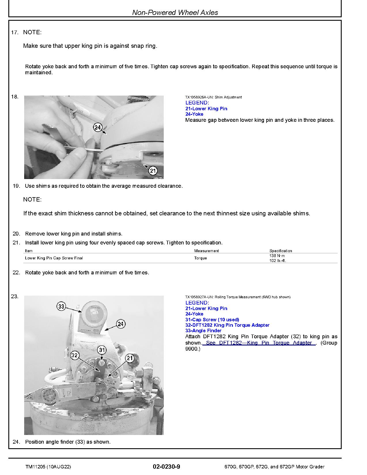 John Deere 670G 670GP 672G 672GP Motor Graders Repair Manual TM11205 (2)