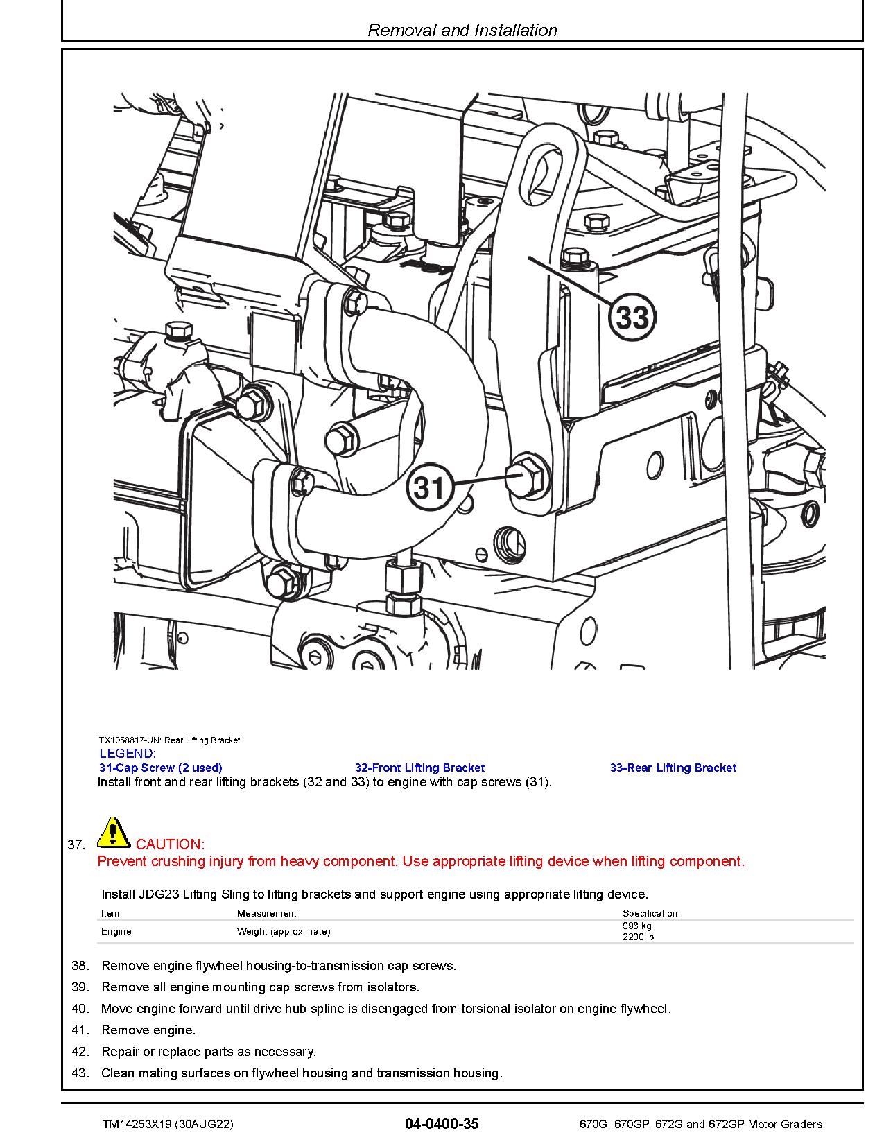 John Deere 670G 670GP 672G 672GP Motor Graders Repair Manual TM14253X19 (2)